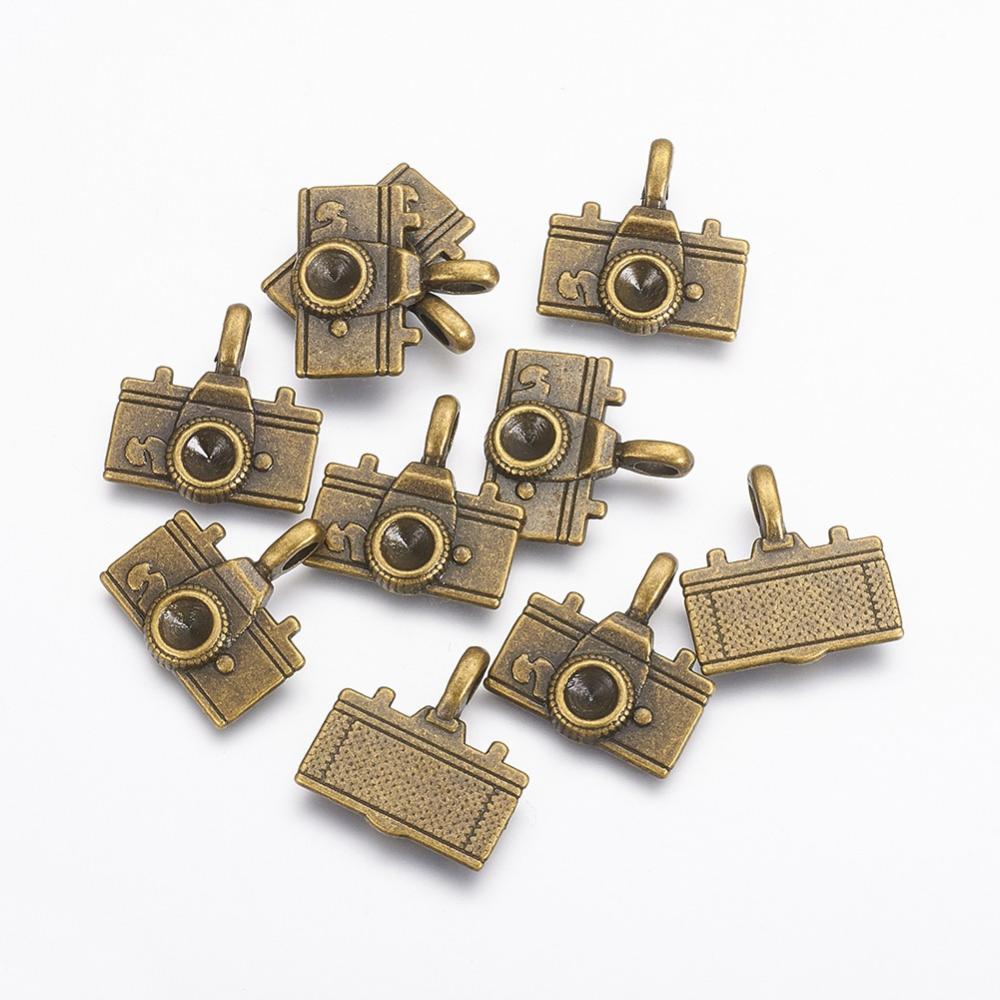 PandaHall Tibetan Style Pendants, Lead Free and Cadmium Free, Camera, Antique Bronze, Size: about 22mm long, 20mm wide, 4mm thick, hole: 3mm...