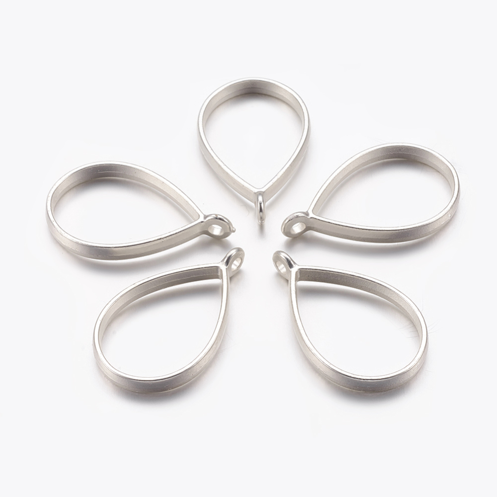 PandaHall Matte Style Rack Plating Alloy Drop Open Back Bezel Pendants, For DIY Resin, Pressed Flower Jewelry, Lead Free & Nickel Free...