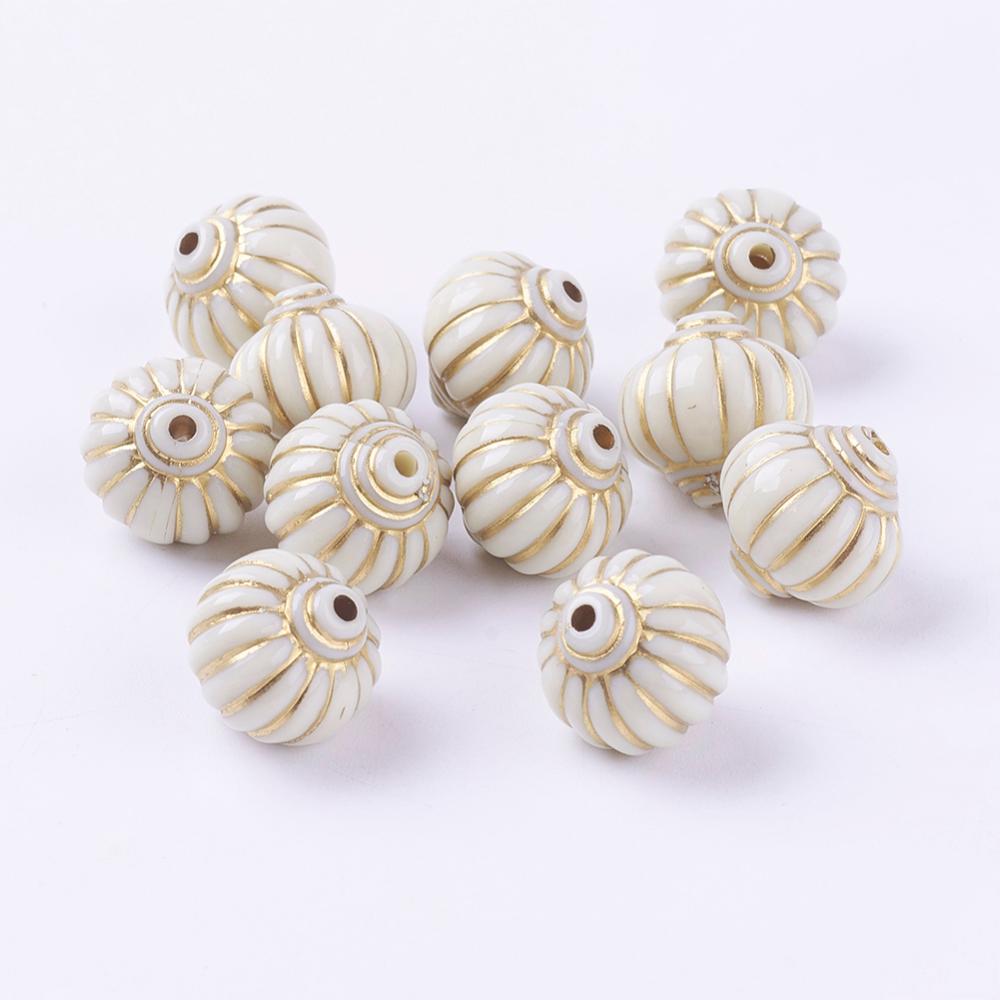 PandaHall Lantern Imitate Ivory Resin Beads, 14x14x14mm Resin Others Ivory