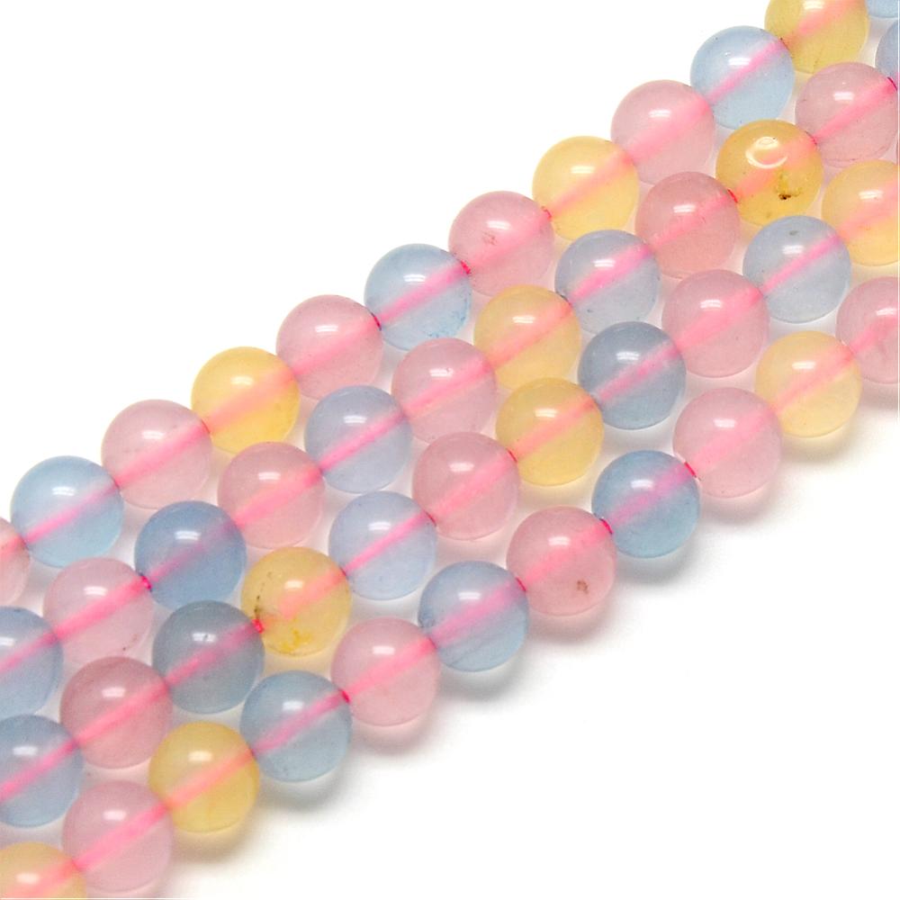 PandaHall Morganite Round Bead Strands, Dyed, 10mm, Hole: 1mm; about 38pcs/strand, 14.9" Morganite Round
