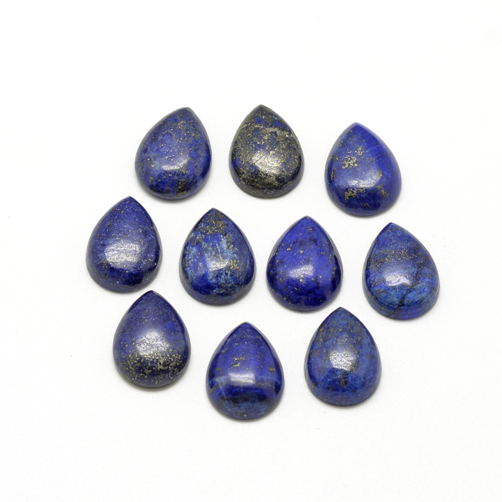 PandaHall Natural Lapis Lazuli Cabochons, Dyed, Drop, 13~14x9~10x5mm Lapis Lazuli Drop