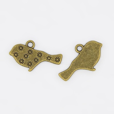 PandaHall Tibetan Style Pendants, Lead Free and Cadmium Free, Bird, Antique Bronze, 15x31x1mm, Hole: 1mm Alloy Bird