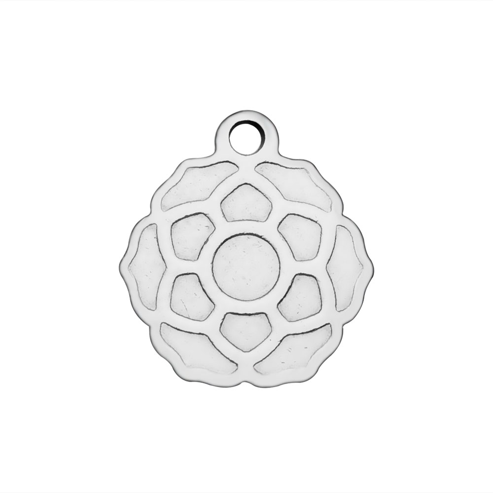 PandaHall 304 Stainless Steel Charms, Flower, Stainless Steel Color, 13x12x1.2mm Stainless Steel Flower