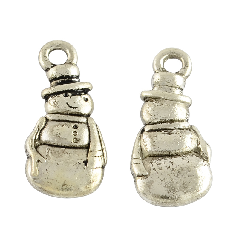 PandaHall Tibetan Style Alloy Pendants, Christmas Snowman, Cadmium Free & Nickel Free & Lead Free, Antique Silver, 23x10.5x3mm, Hole: 2mm...