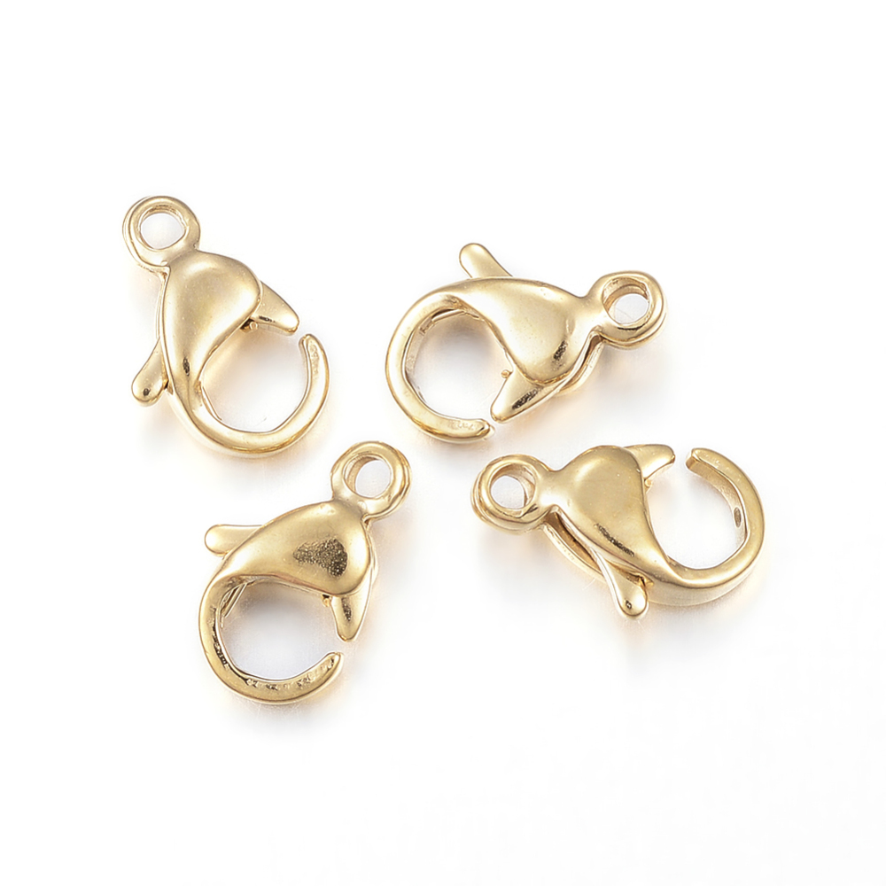 PandaHall 304 Stainless Steel Lobster Claw Clasps, Golden, 9x6x3mm, Hole: 1.2mm Stainless Steel Others