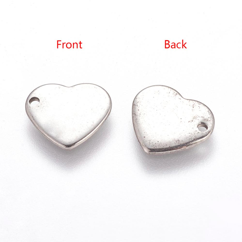 PandaHall Handmade Gifts Ideas for Valentines Day 304 Stainless Steel Blank Stamping Tag Pendants, Heart, 11x10x0.6mm, Hole: 1mm Stainless...