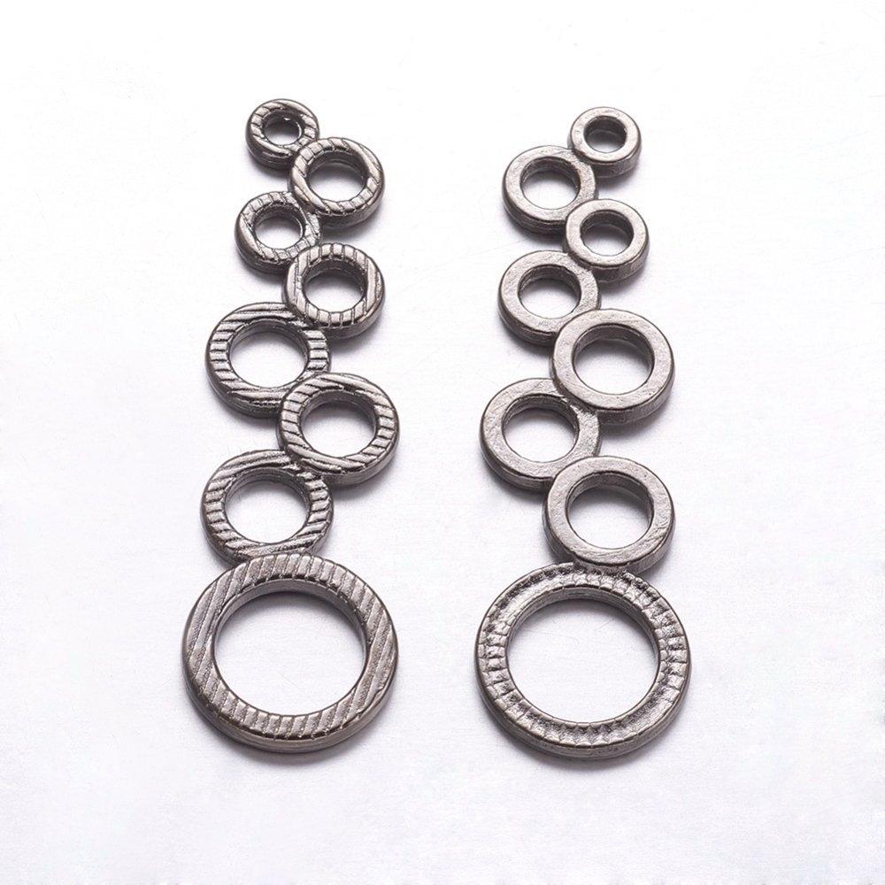 PandaHall Alloy Pendants, Ring, Gunmetal, Lead Free and Cadmium Free and Nickel Free, 38.5x11.5x1mm Alloy Ring