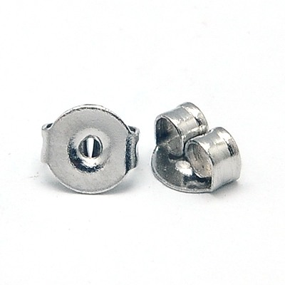PandaHall 304 Stainless Steel Ear Nuts Earrings Backs, 5x4x2.5mm, Hole: 1mm Stainless Steel