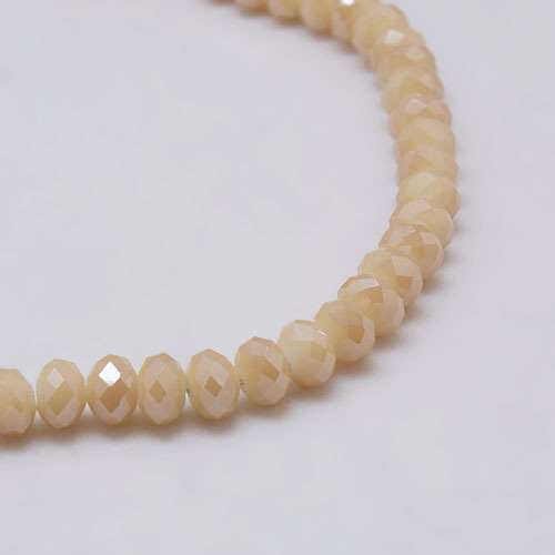PandaHall Electroplate Imitation Jade Glass Bead Strands, Full Rainbow Plated, Faceted, Rondelle, Bisque, 4x3mm, Hole: 1mm; about...