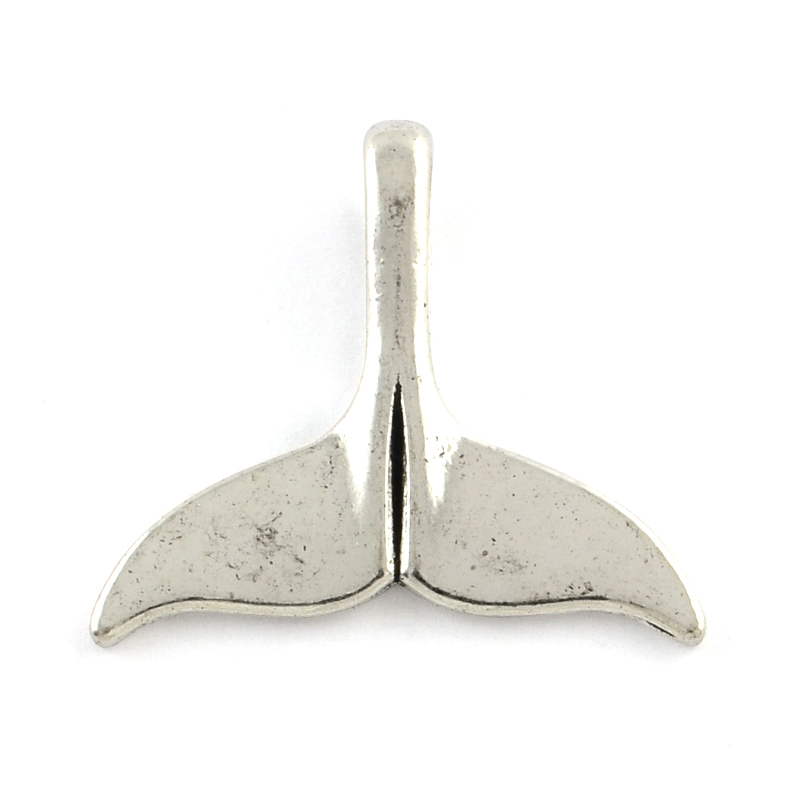 PandaHall Tibetan Style Alloy Pendants, Whale Tail Shape, Cadmium Free & Nickel Free & Lead Free, Antique Silver, 29x33x2mm, Hole: 5mm;...