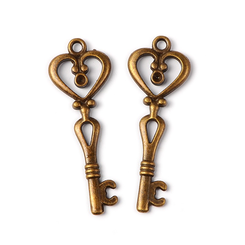 PandaHall Tibetan Silver Pendants, Key Pendants, Lead Free and Nickel Free and Cadmium Free, Antique Bronze, 42x14.5x2.5mm, Hole: 2mm Alloy...