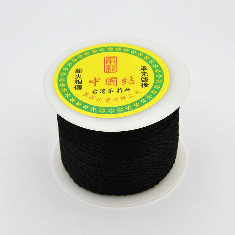 PandaHall Round String Thread Polyester Fibre Cords, Black, 3mm, about 28m/roll Polyester Black