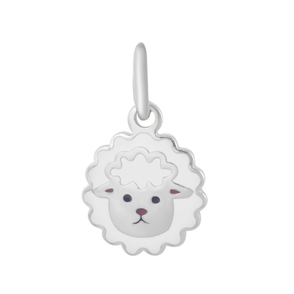 PandaHall 304 Stainless Steel Enamel Pendants, with Jump Ring, Sheep, Stainless Steel Color, 15.5x12x2mm, Hole: 5mm Stainless Steel+Enamel...