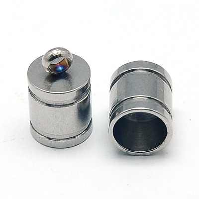PandaHall 304 Stainless Steel Cord Ends, Stainless Steel Color, 9.5x6mm, Hole: 1.5mm Stainless Steel