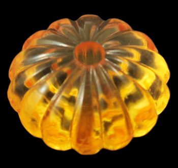 PandaHall Transparent Acrylic Beads for Halloween, Pumpkin, Gold, 14mm in diameter,  9.4mm thick, hole: 3mm Acrylic Pumpkin Gold
