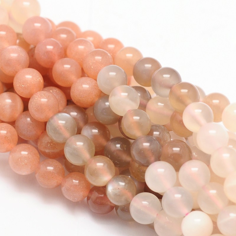 PandaHall Round Natural Moonstone Bead Strands, Grade AA, 6mm, Hole: 1mm; about 68pcs/strand, 15.74" Moonstone Round