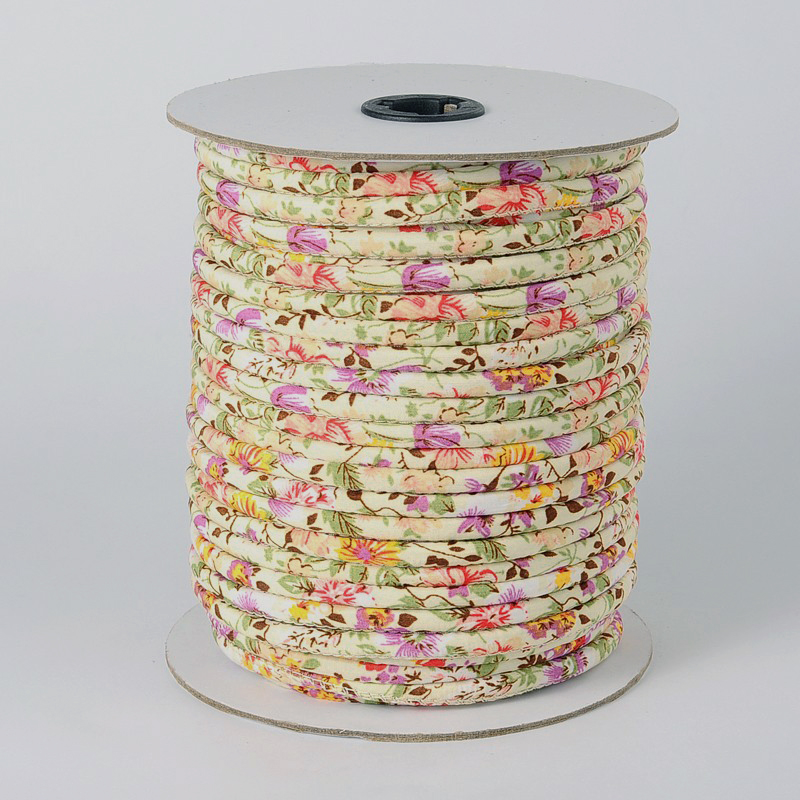 PandaHall Round Cloth Cord, Bisque, 7x4.5mm; about 50yards/roll Cloth Orange