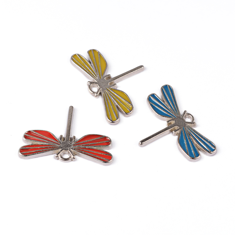 PandaHall Mixed Enamel Dragonfly Alloy Pendants, Lead Free and Cadmium Free, 21x30x2mm, Hole: 2mm Alloy+Enamel Dragonfly Multicolor