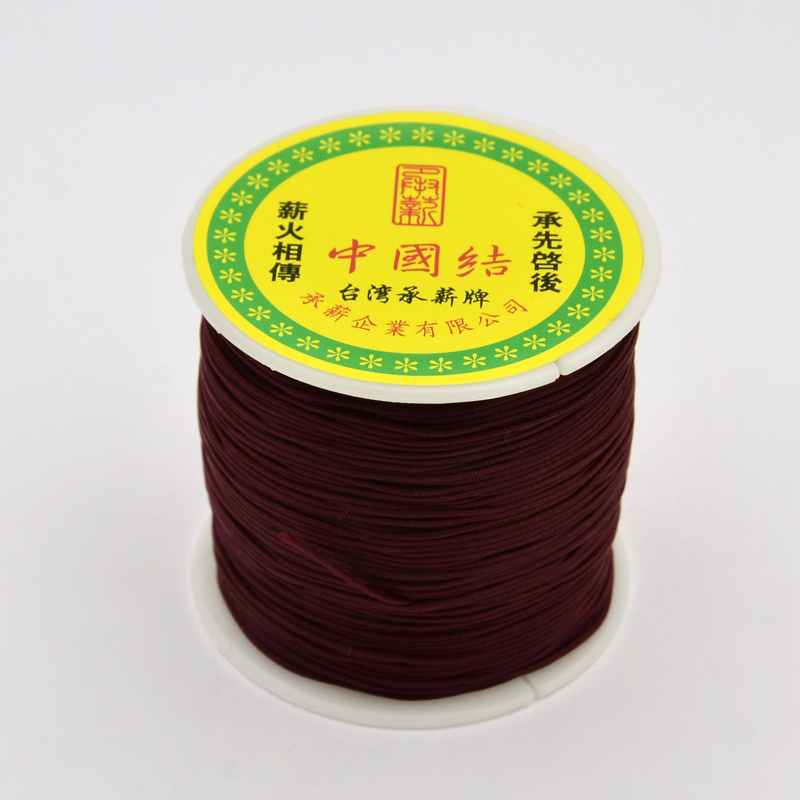PandaHall Round String Thread Polyester Fibre Cords, DarkRed, 0.7mm, about 100m/roll Polyester Red