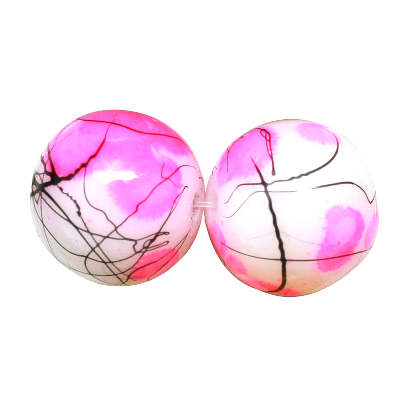 PandaHall Baking Painted Drawbench Glass Bead Strands, Round, Camellia, 8~8.5x7.5~8mm, Hole: 1.5mm; about 106pcs/strand, 31.4" Glass Round...
