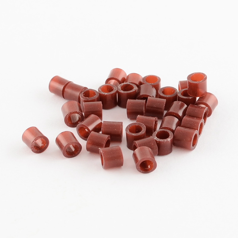 PandaHall PE Fuse Beads, DIY Melty Beads, Tube, SaddleBrown, 5x5mm, Hole: 3mm Plastic Tube Brown