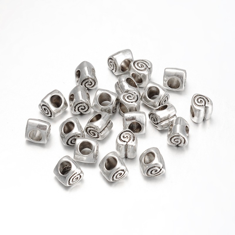 PandaHall Large Hole Beads, Alloy European Beads, Heart, Lead Free and Cadmium Free, Antique Silver, about 8.5mm long, 8mm wide, 9mm thick...