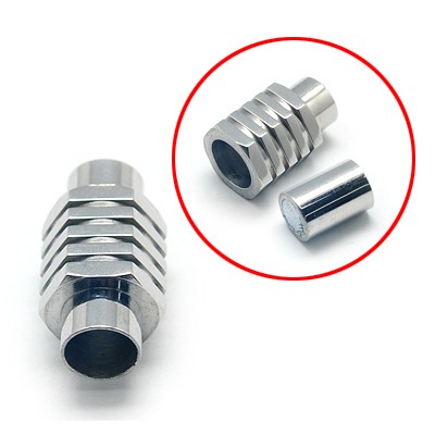 PandaHall 304 Stainless Steel Magnetic Clasps, Column, 20x10mm, Hole: 6mm Stainless Steel Column
