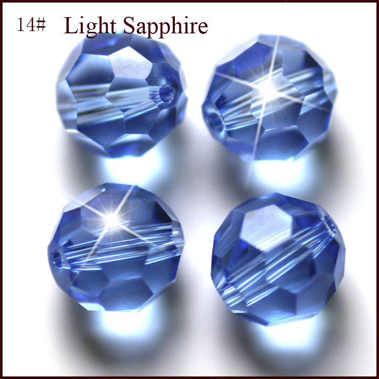 PandaHall Imitation Austrian Crystal Beads, Grade AAA, Faceted, Round, CornflowerBlue, 8mm, Hole: 1mm Glass Round Blue