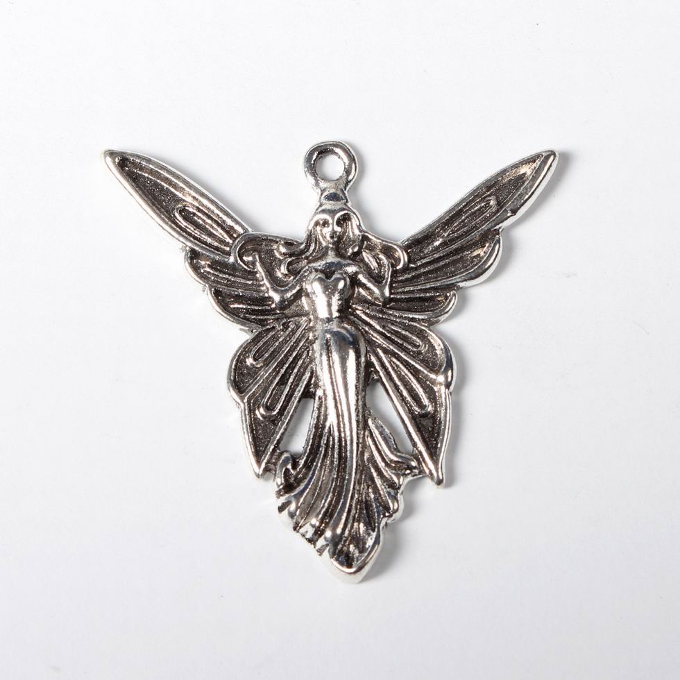 PandaHall Tibetan Style Pendant, Lead Free and Cadmium Free, Antique Silver, 37mm long, 38.5mm wide,2.5mm thick, hole: 2mm Alloy Angel &...