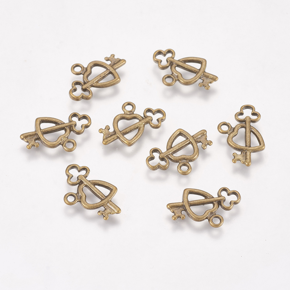 PandaHall Alloy Pendants, Lead Free and Nickel Free, Heart, Antique Bronze, 14x18.5x1.5x2mm, Hole: 2mm Alloy Heart