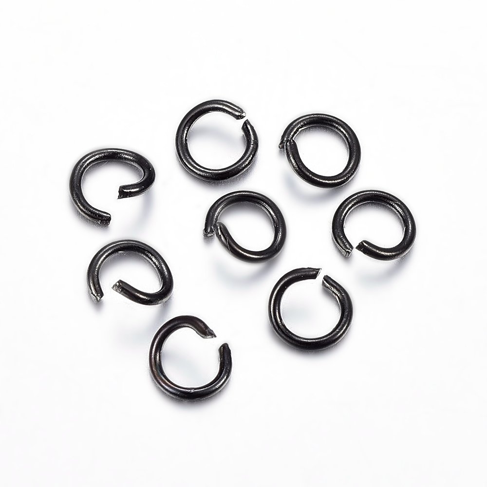 PandaHall 304 Stainless Steel Open Jump Rings, Gunmetal, 5x0.8mm; Inner Diameter: 3mm Stainless Steel Ring