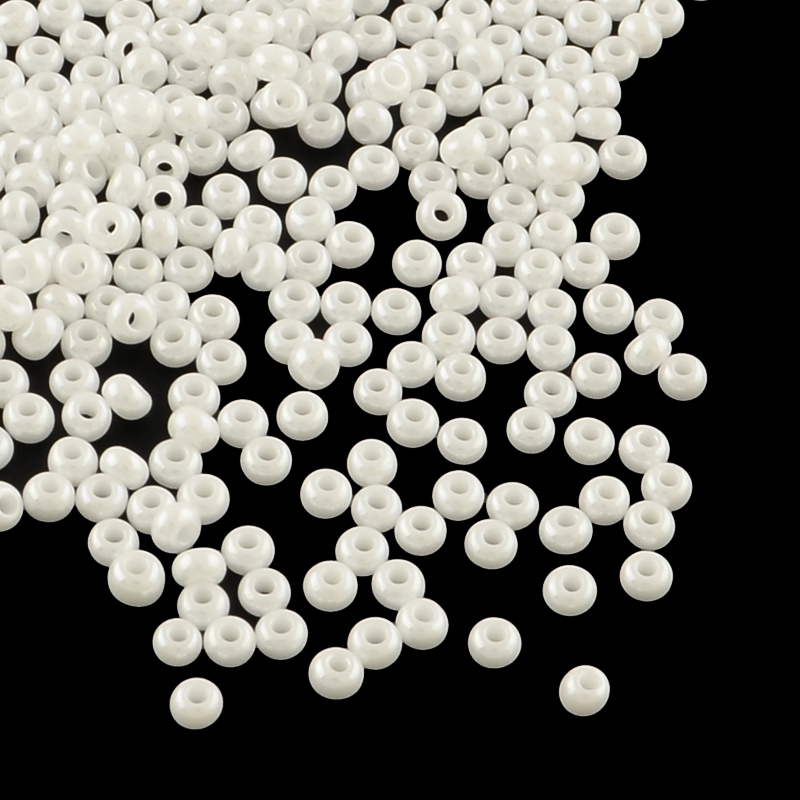 PandaHall MGB&reg Matsuno Glass Beads, Japanese Seed Beads, 11/0 Pearlized Round Glass Seed Beads, White, 2x1.5mm, Hole: 1mm; about...