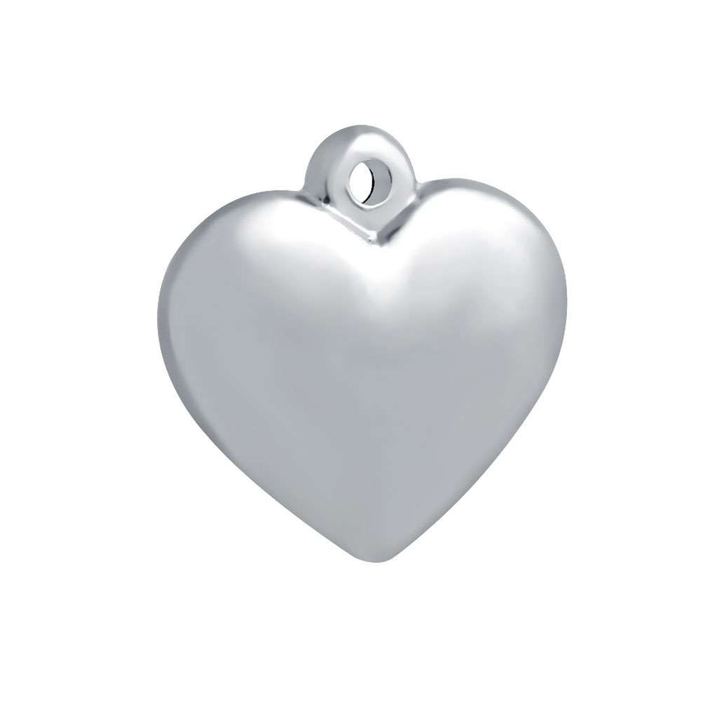 PandaHall 304 Stainless Steel Pendants, Heart, Stainless Steel Color, 16x17x3.5mm, Hole: 1.5mm Stainless Steel Heart