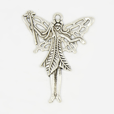 PandaHall Tibetan Style Pendants, Fairy, Lead Free and Cadmium Free, Antique Silver, 49x39x3mm, Hole: 3mm; about 190pcs/kg Alloy Angel &...