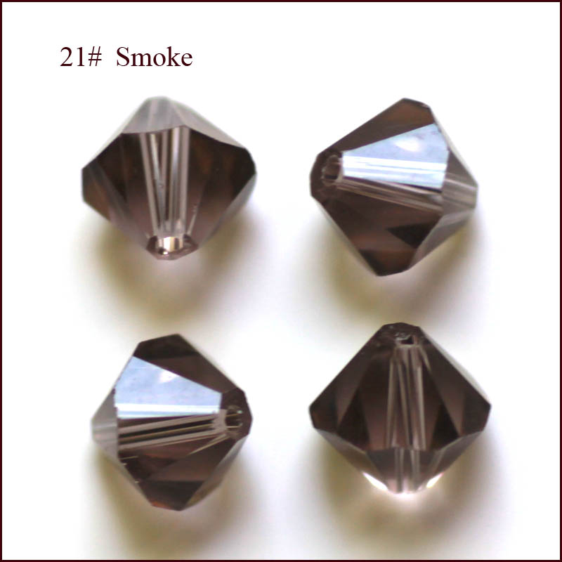 PandaHall Imitation Austrian Crystal Beads, Grade AAA, Faceted, Bicone, DarkGray, 6x6mm, Hole: 1mm Glass Bicone Gray