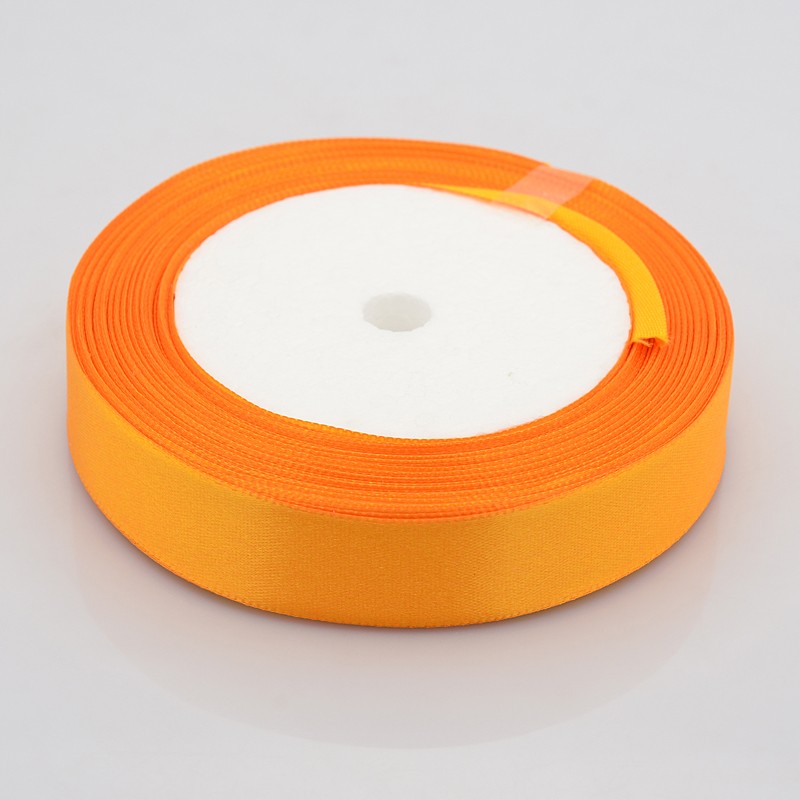 PandaHall Satin Ribbon for Hairbows Headband, Light Orange, about 3/4"(20mm) wide, 25yards/roll(22.86m/roll) Polyester Orange