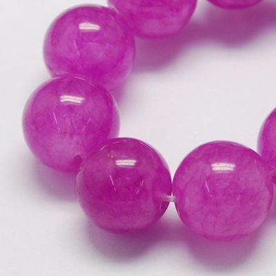 PandaHall Natural Jade Bead Strands, Dyed, Round, Orchid, 8mm, Hole: 1mm; about 48pcs/strand, 14.9" Other Jade Round Purple