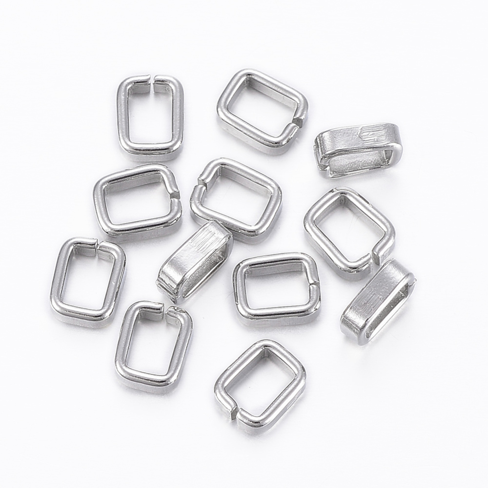 PandaHall 304 Stainless Steel Pinch Bails, Pendant Bails, Stainless Steel Color, 7x5.5x2.5mm, Hole: 5x3.5mm Stainless Steel