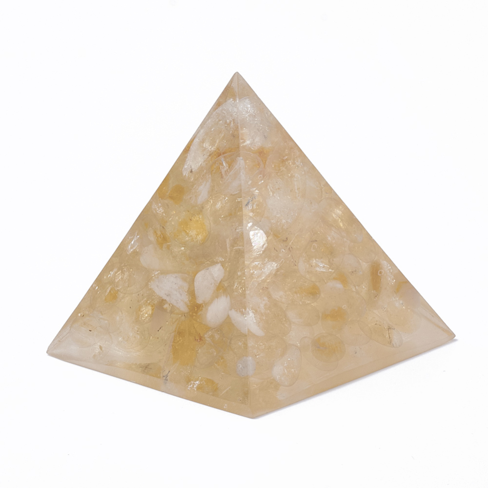 PandaHall Natural Citrine Decorations, Home Decorations, Pyramid, 60x60x60mm Citrine Cone