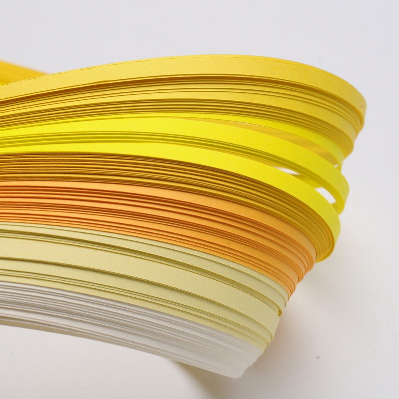 PandaHall 6 Colors Quilling Paper Strips, Gradual Yellow, 530x5mm; about 120strips/bag, 20strips/color Paper Yellow