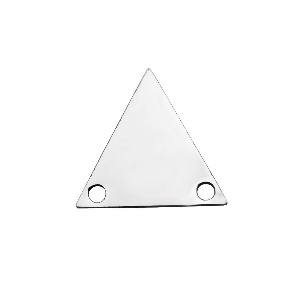 PandaHall 304 Stainless Steel Charms, Triangle, Stainless Steel Color, 11x12x1mm, Hole: 1mm Stainless Steel Triangle