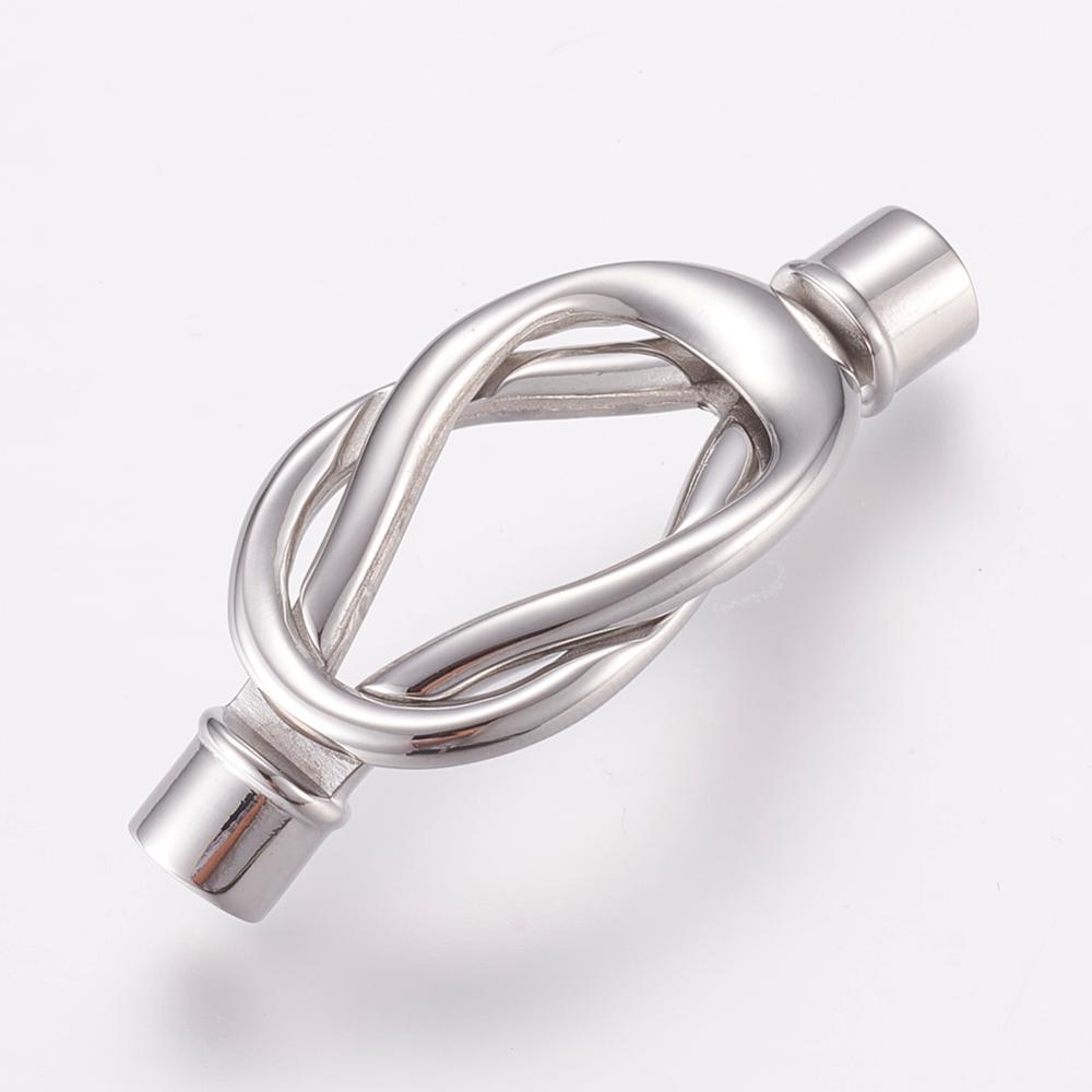 PandaHall 304 Stainless Steel Magnetic Clasps, Smooth Surface, Stainless Steel Color, 44x18x7.5mm, Hole: 5mm Stainless Steel Others