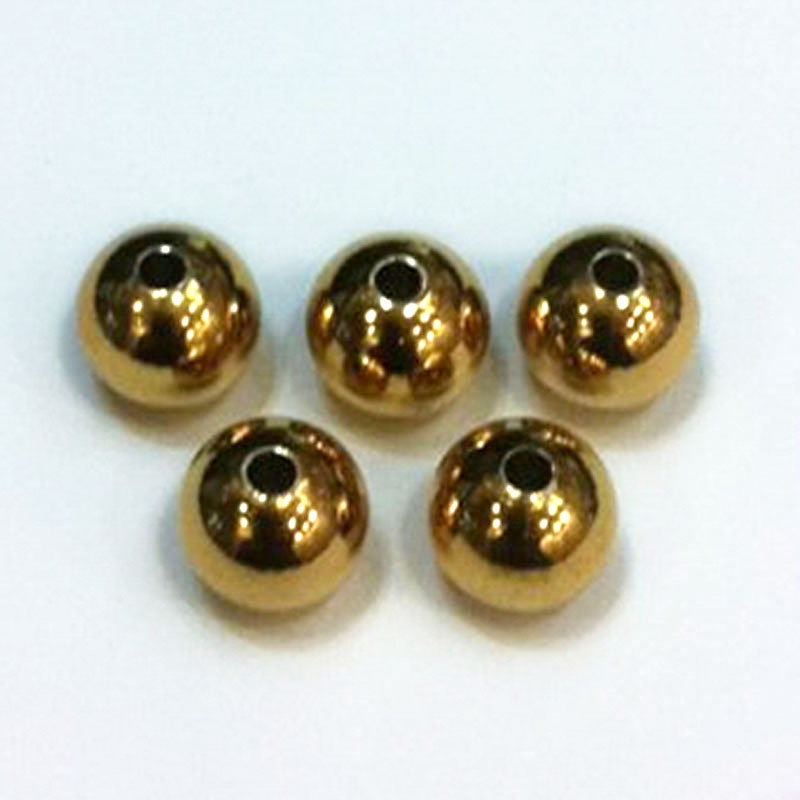 PandaHall Round Stainless Steel Beads, Golden, 8mm, Hole: 2.2mm Stainless Steel Round