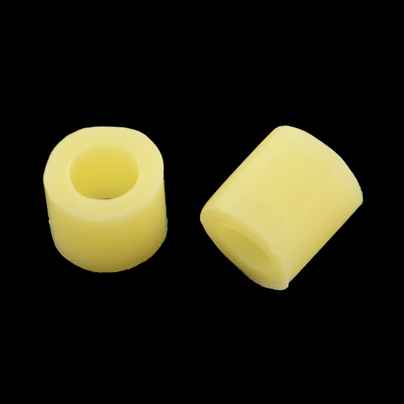 PandaHall PE Fuse Beads, DIY Melty Beads, Tube, ChampagneYellow, 5x5mm, Hole: 3mm Plastic Tube Yellow