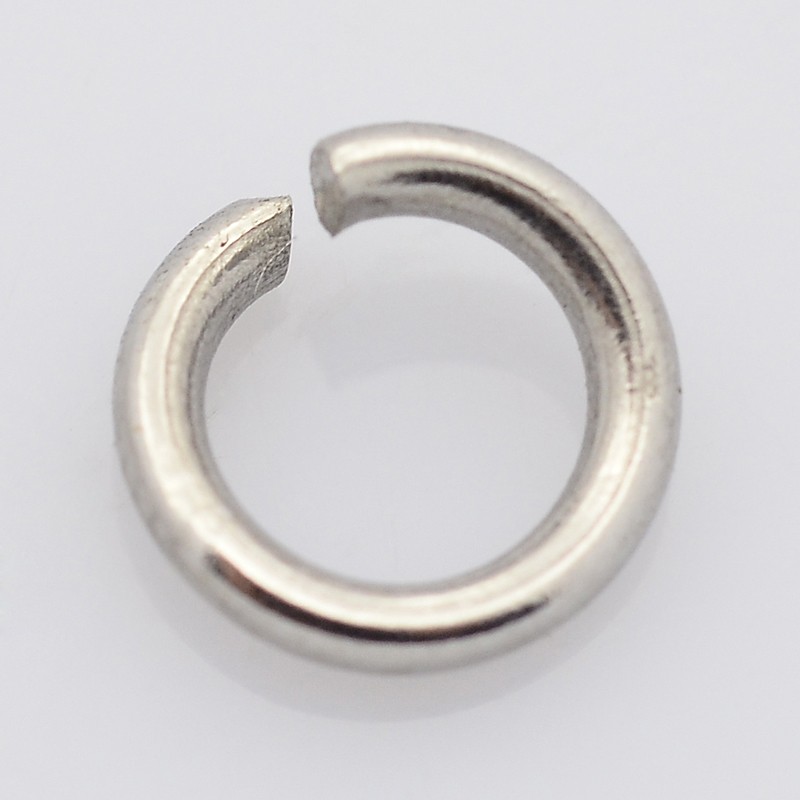 PandaHall 304 Stainless Steel Open Jump Rings, Stainless Steel Color, 10x1.4mm; about 7.2mm inner diameter Stainless Steel Ring