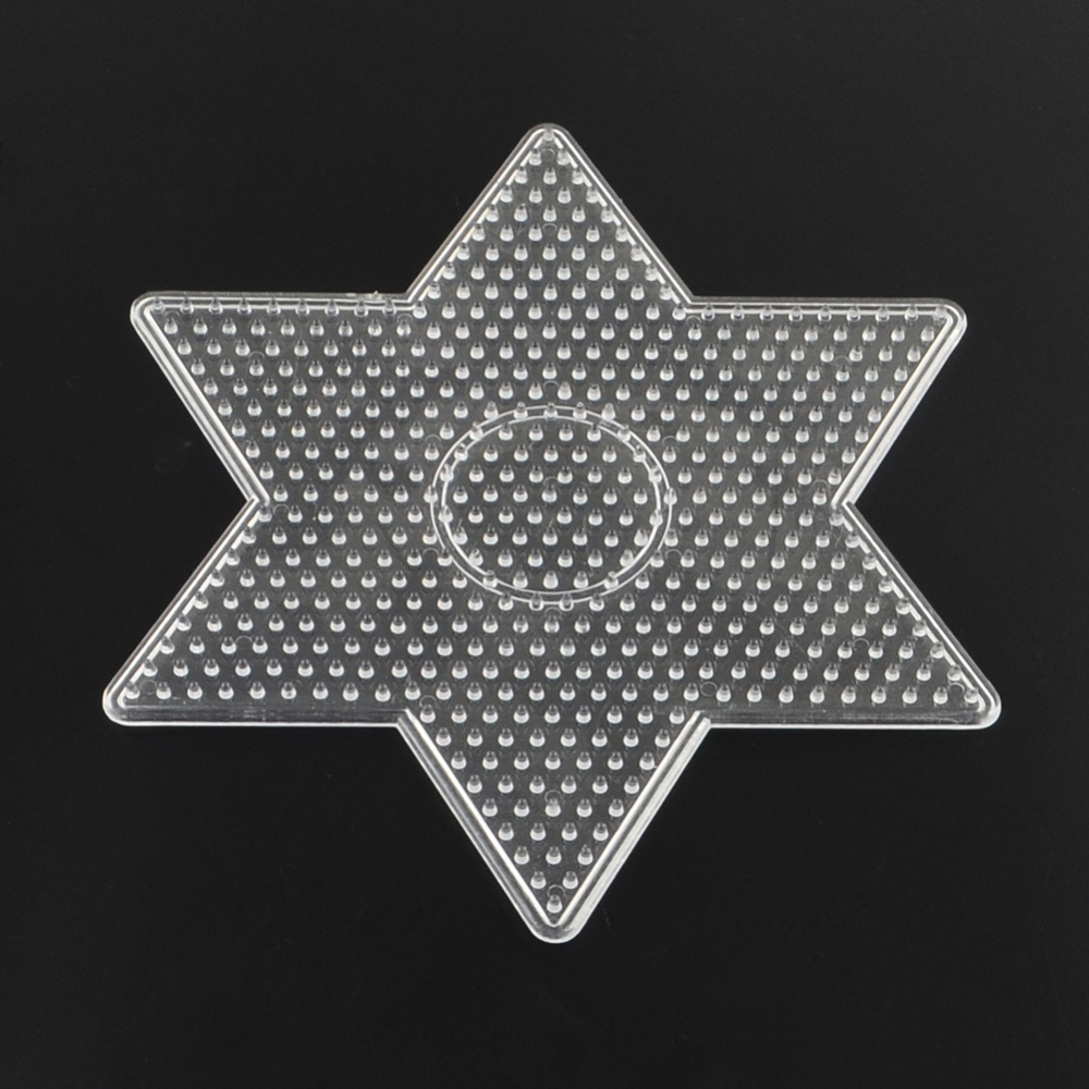 PandaHall Star ABC Plastic Pegboards used for 5x5mm DIY Fuse Beads, Clear, 164x143x5mm Plastic Star Clear