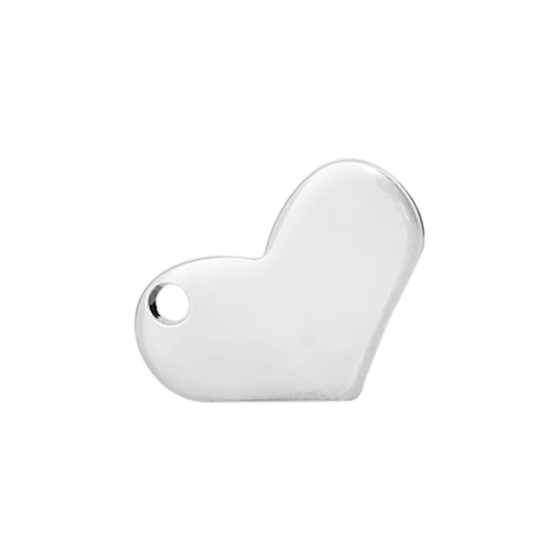 PandaHall 316 Stainless Steel Pendants, Heart, Stainless Steel Color, 19x12x1.5mm, Hole: 2mm Stainless Steel Heart