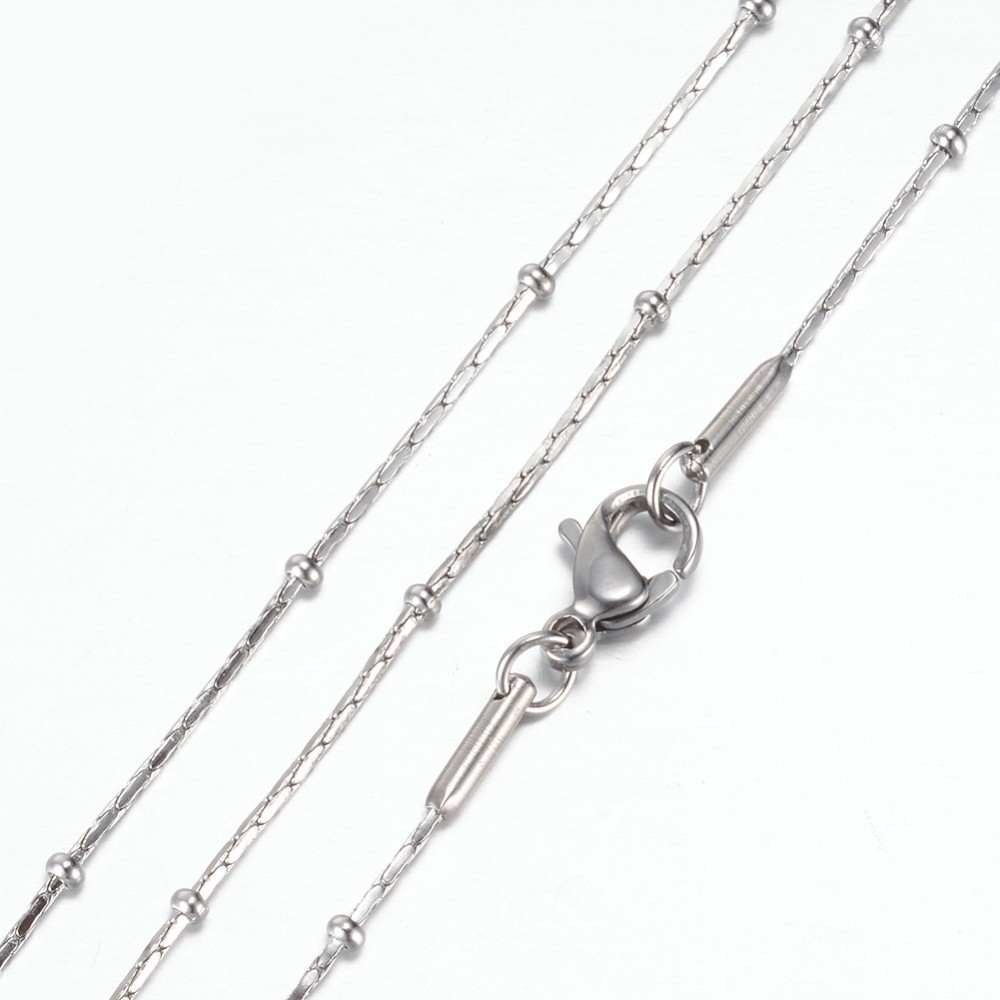PandaHall 304 Stainless Steel Coreana Chain Necklaces, with Lobster Claw Clasps, Stainless Steel Color, 19.8"(50.5cm) Stainless Steel