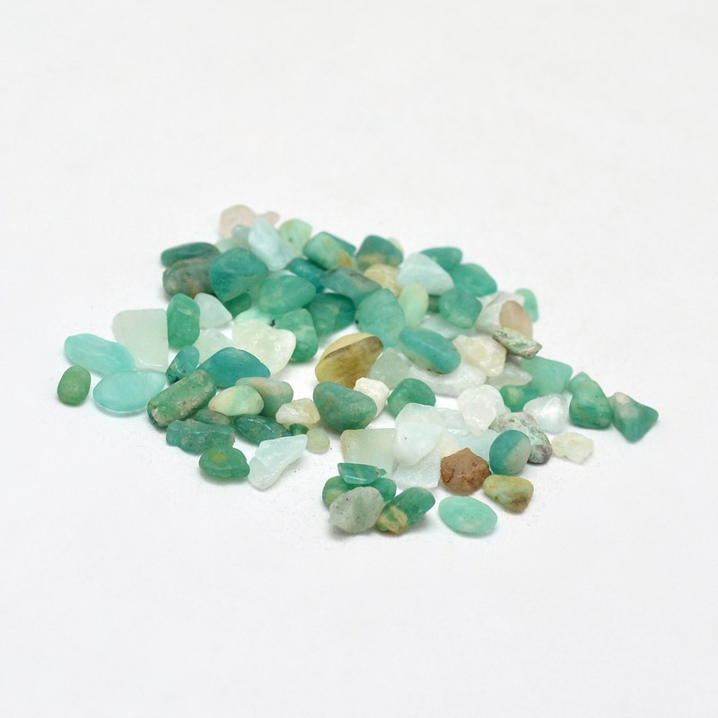 PandaHall Natural Amazonite Chip Beads, No Hole/Undrilled, 2~8x2~4mm; about 170pcs/10g Amazonite Chip