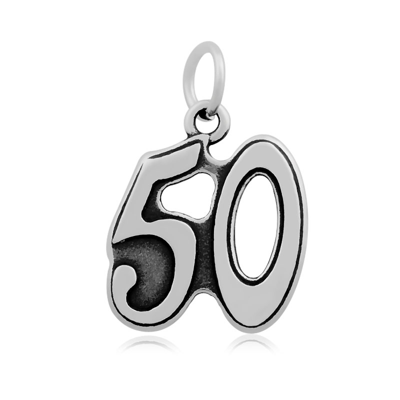 PandaHall Number 50 316 Stainless Steel Pendants, Antique Silver, 20.5x18x2mm, Hole: 5mm Stainless Steel Number
